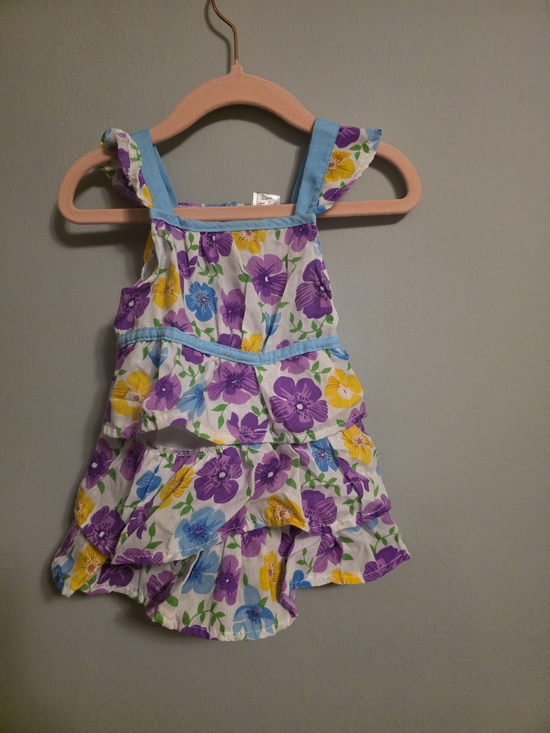 Coney Island Other - Girls Floral Ruffle Sundress - Purple, Yellow & Blue